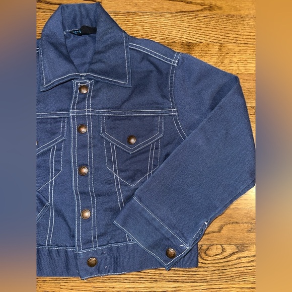 Vintage 70’s Kids Blue Denim Jacket with Back Star Design - Sears Size 8 0034 - Picture 3 of 12